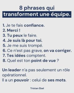 Image du post LinkedIn: 8 phrases qui transforment une équipe