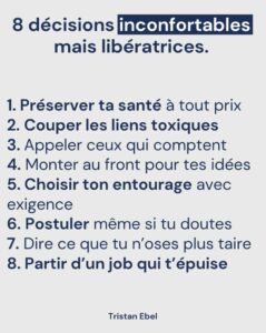 Image du post LinkedIn: Ce ne sont pas les décisions faciles qui changent une vie