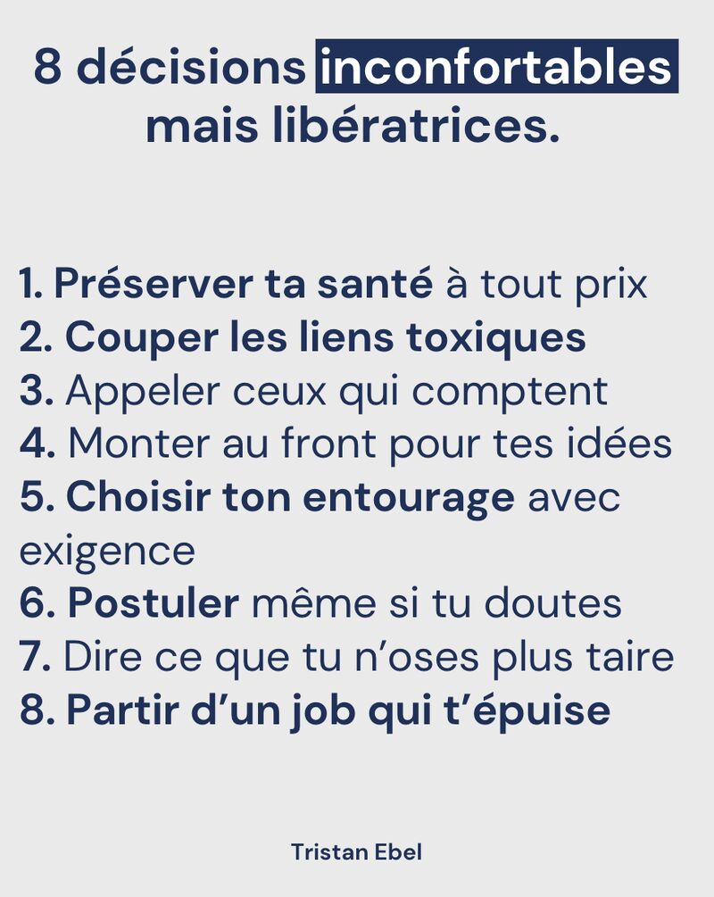 Image du post LinkedIn: Ce ne sont pas les décisions faciles qui changent une vie