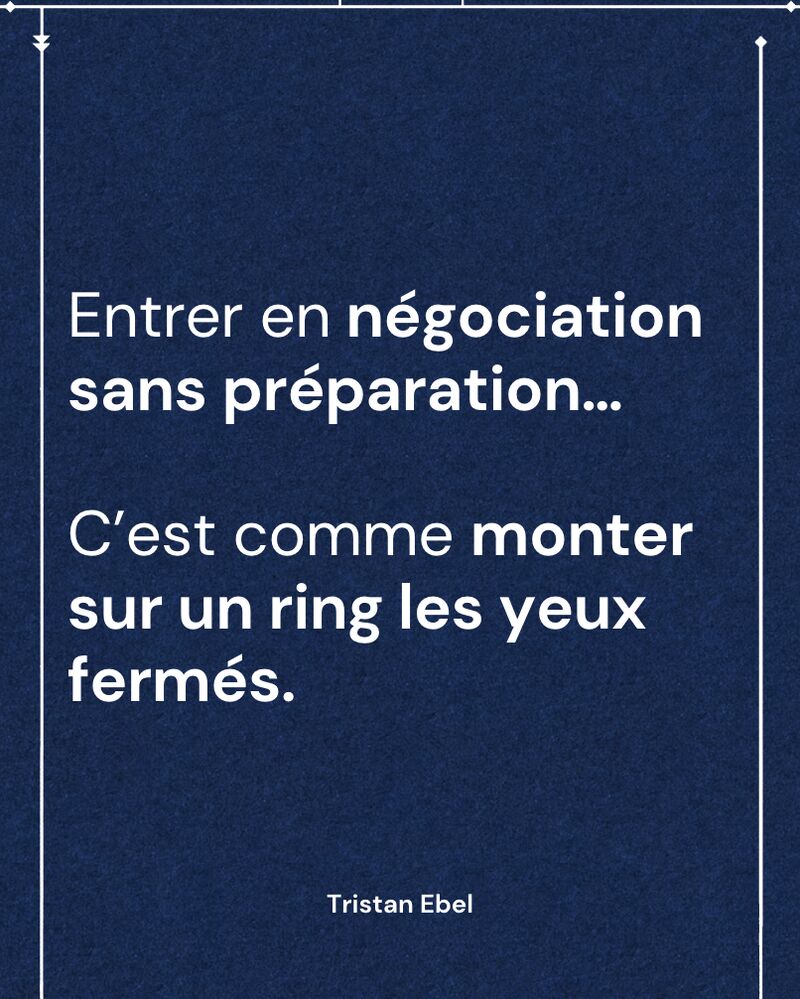 Image du post LinkedIn: Entrer en négociation sans préparation… C’est comme monter sur un ring les yeux fermés