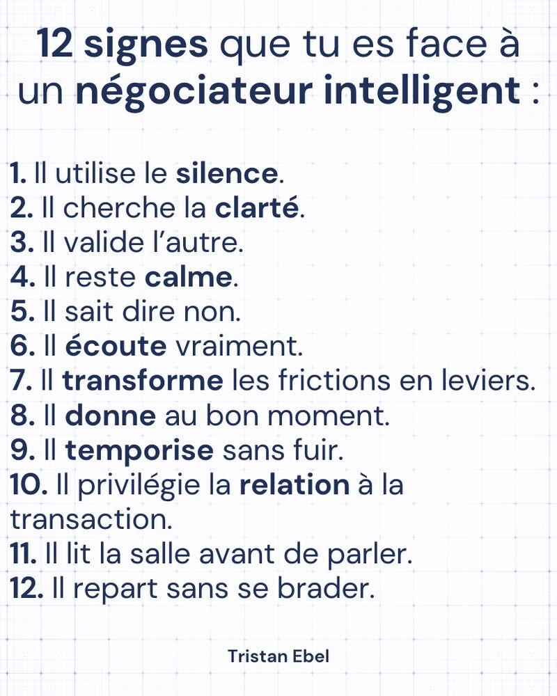 Image du post LinkedIn: J’ai longtemps cru que le meilleur négociateur, c’était celui qui parlait le plus fort
