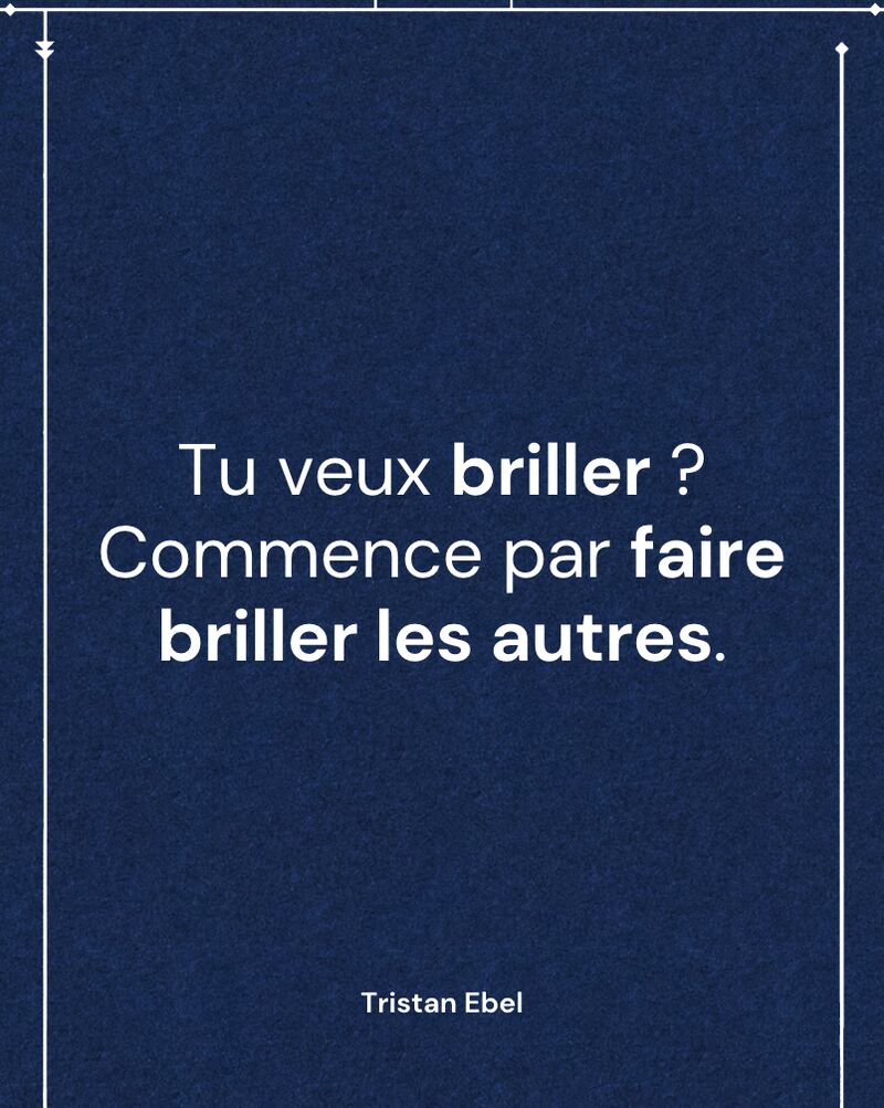 Image du post LinkedIn: Tu veux briller