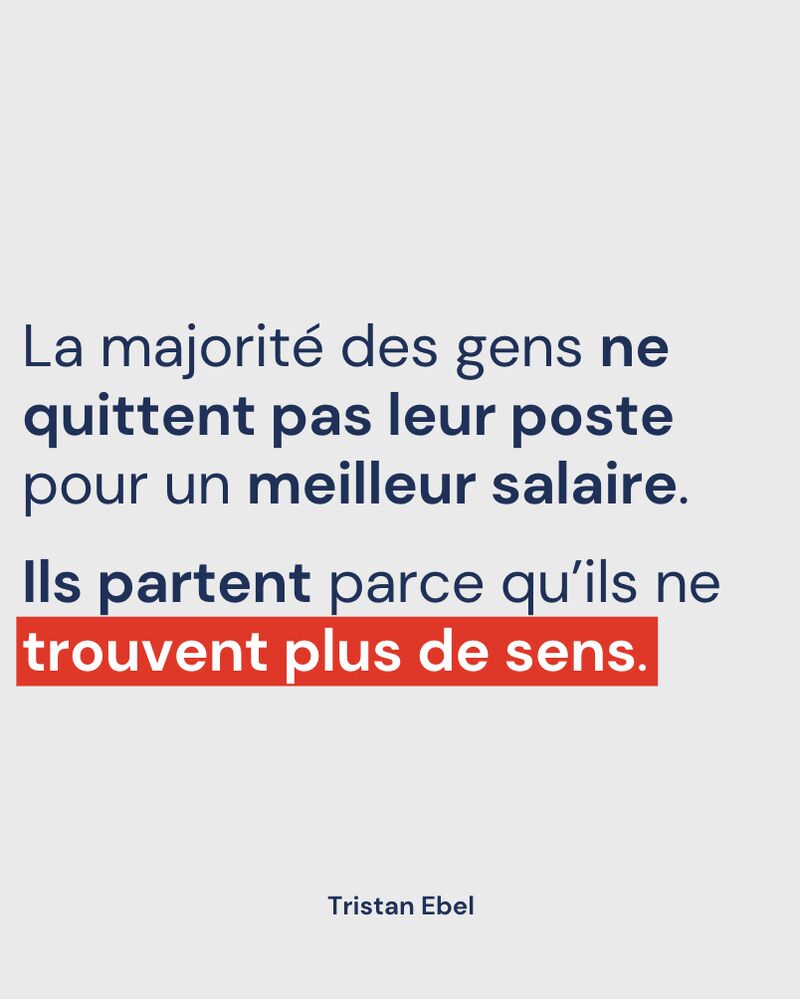 Image du post LinkedIn: La majorité des gens ne quittent pas leur poste pour un meilleur salaire
