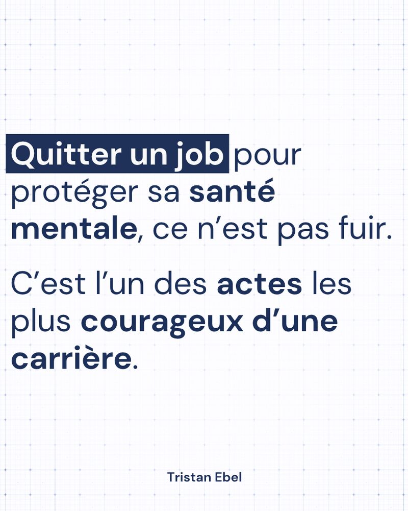 Image du post LinkedIn: Quitter un job pour protéger sa santé mentale, ce n’est pas fuir