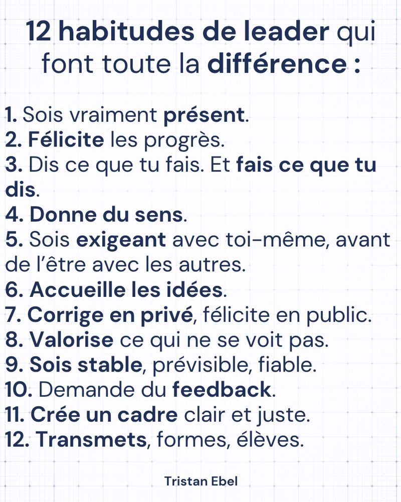 Image du post LinkedIn: Tu veux gagner le respect de ton équipe ?