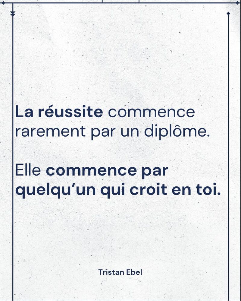 Image du post LinkedIn: 98 % des personnes qui réussissent ont un point commun : Quelqu’un a cru en elles avant qu’elles ne réussissent