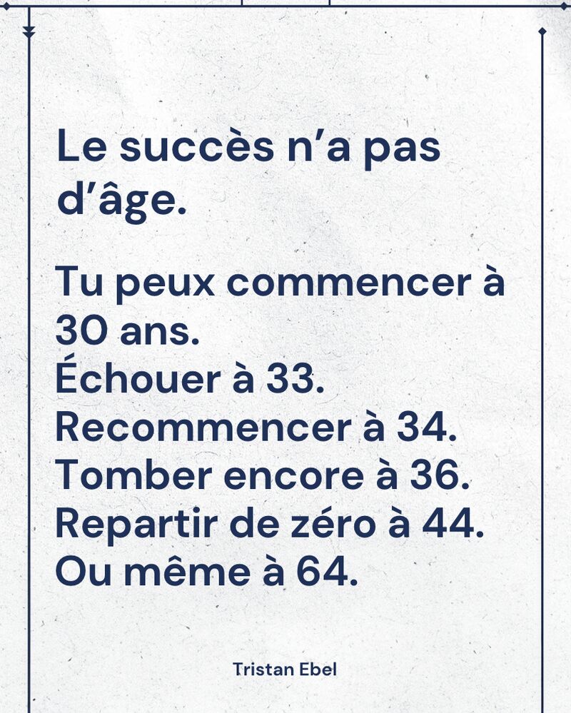 Image du post LinkedIn: Le succès n’a pas d’âge