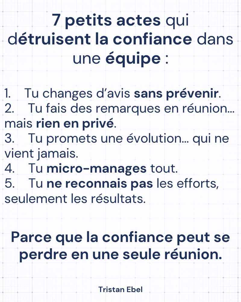 Image du post LinkedIn: La confiance, ce n’est pas un discours