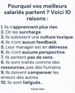 Image du post LinkedIn: On dit souvent : “Les gens ne quittent pas leur entreprise