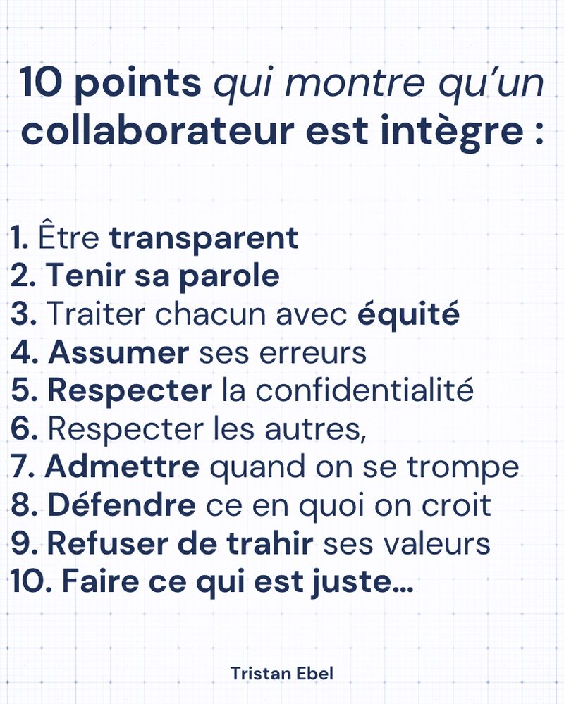 Image du post LinkedIn: L’intégrité devient de plus en plus rare