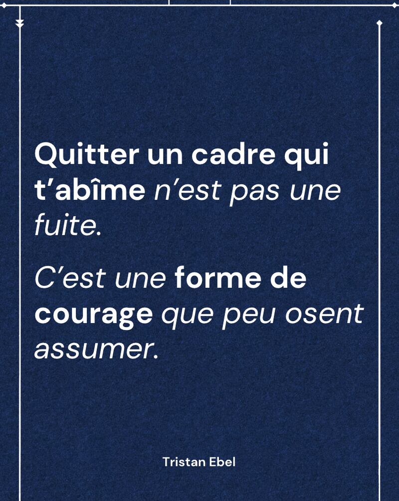 Image du post LinkedIn: Quitter un poste pour protéger son équilibre, ce n’est pas renoncer