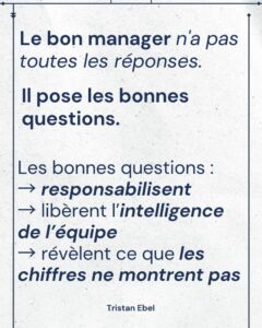 Image du post LinkedIn: Un manager croit souvent aider en donnant des réponses