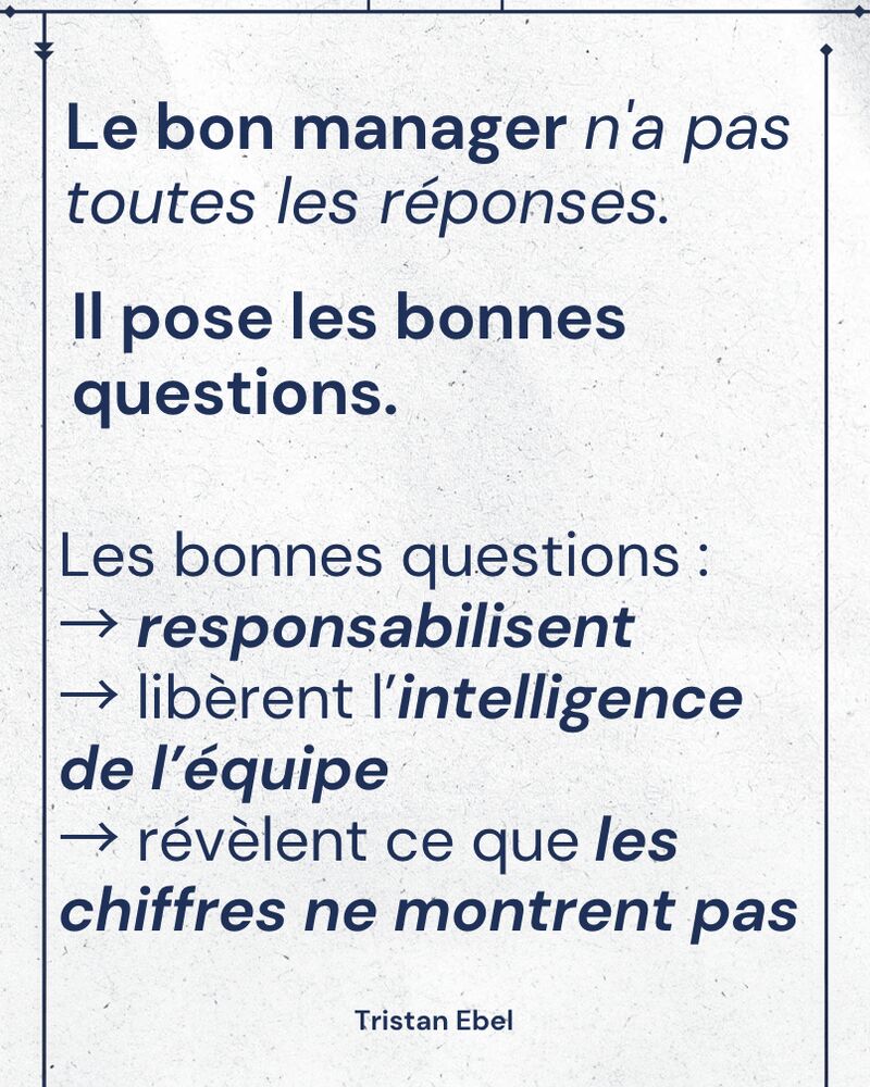 Image du post LinkedIn: Un manager croit souvent aider en donnant des réponses