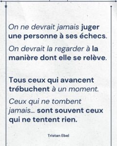 Image du post LinkedIn: On ne devrait jamais juger une personne à ses échecs