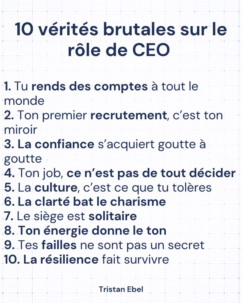 Image du post LinkedIn: On fantasme beaucoup le rôle de CEO