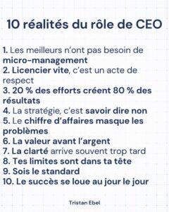 Image du post LinkedIn: On idéalise souvent le rôle de CEO