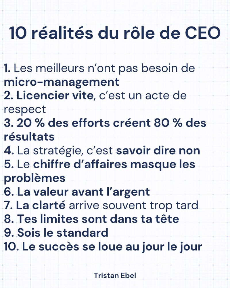 Image du post LinkedIn: On idéalise souvent le rôle de CEO