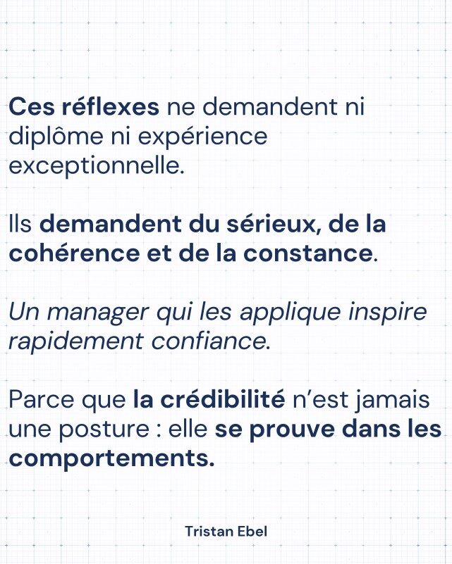 Image du post LinkedIn: La crédibilité d’un manager n’est pas liée à son poste