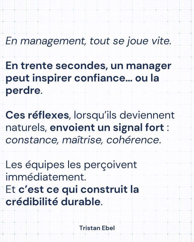 Image du post LinkedIn: La crédibilité d’un manager n’est pas liée à son poste