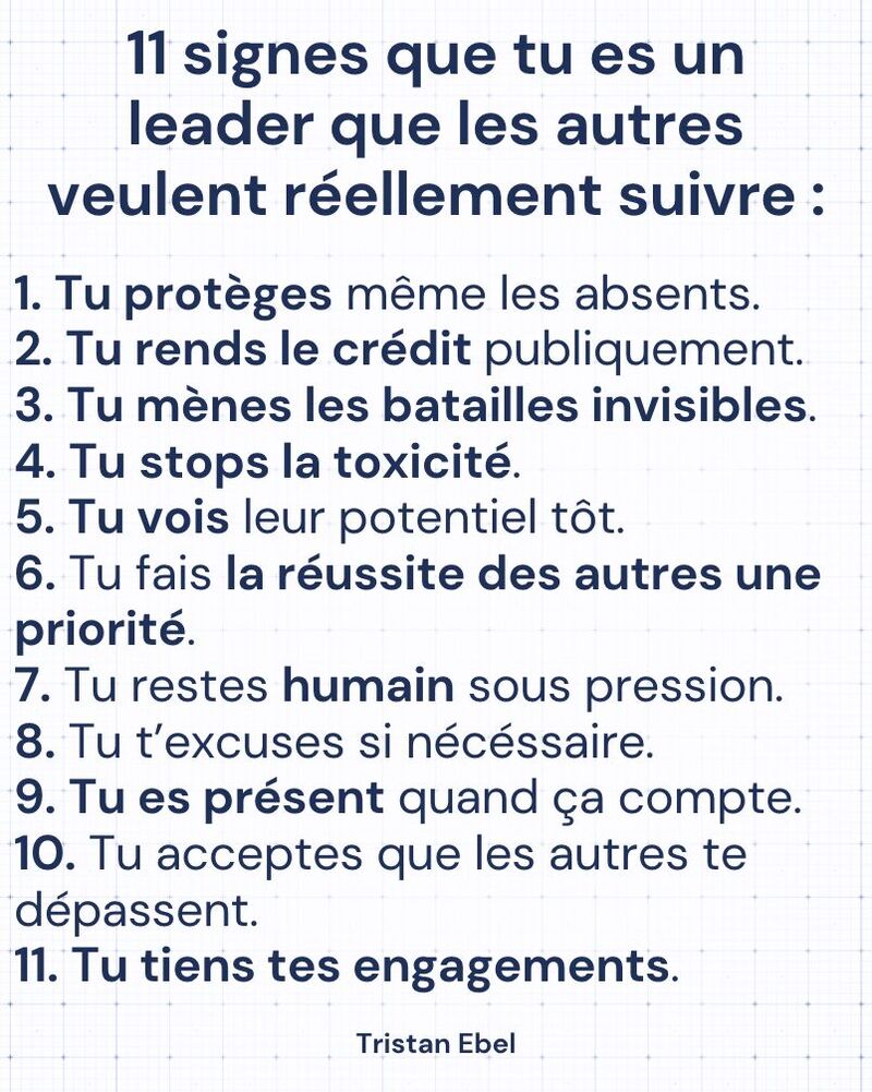 Image du post LinkedIn: Le leadership ne vient pas d’un titre