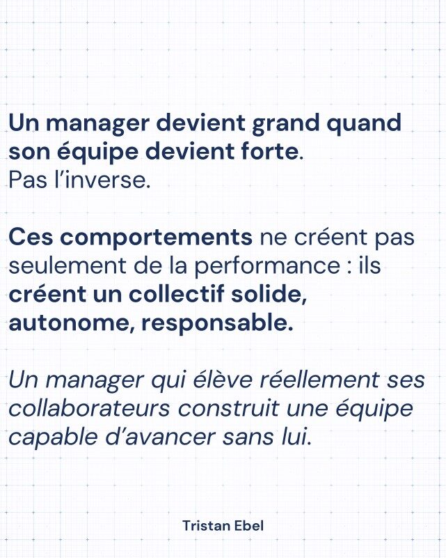 Image du post LinkedIn: Les meilleurs managers ne cherchent pas à être indispensables
