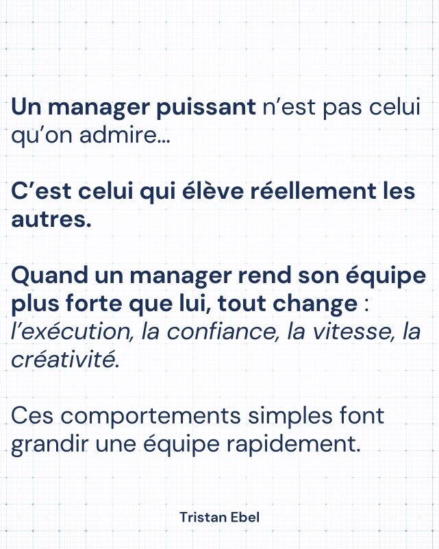Image du post LinkedIn: Les meilleurs managers ne cherchent pas à être indispensables