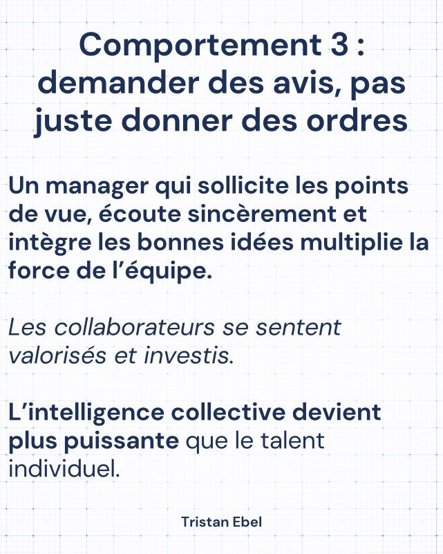 Image du post LinkedIn: Les meilleurs managers ne cherchent pas à être indispensables