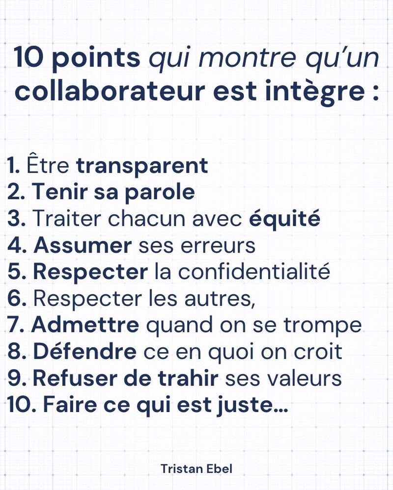 Image du post LinkedIn: On parle beaucoup d’intégrité