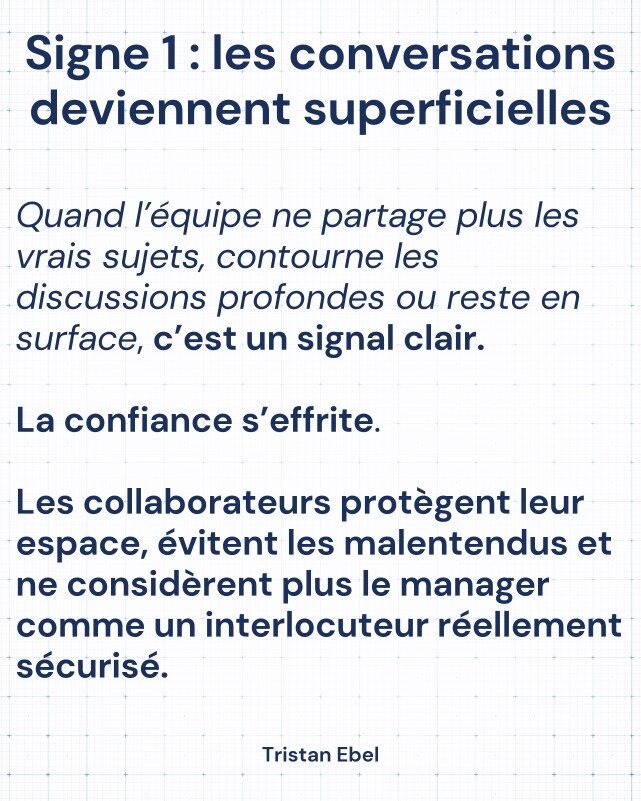 Image du post LinkedIn: Une équipe ne dit presque jamais : “On n’a plus confiance en notre manager