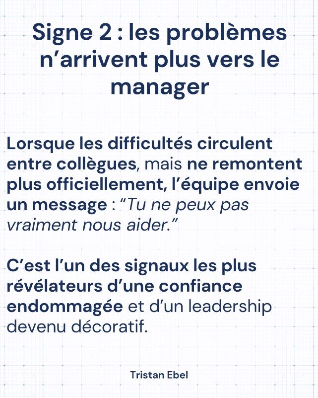 Image du post LinkedIn: Une équipe ne dit presque jamais : “On n’a plus confiance en notre manager
