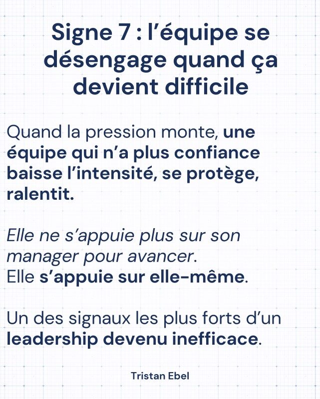 Image du post LinkedIn: Une équipe ne dit presque jamais : “On n’a plus confiance en notre manager