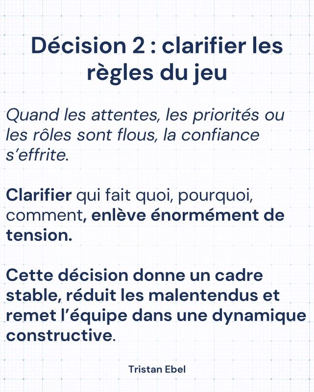 Image du post LinkedIn: Une équipe peut perdre confiance