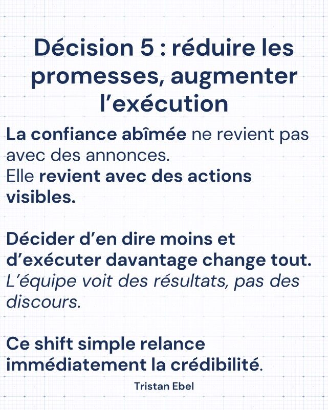 Image du post LinkedIn: Une équipe peut perdre confiance