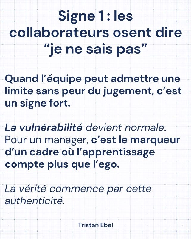Image du post LinkedIn: Une équipe qui dit la vérité n’est pas une équipe courageuse