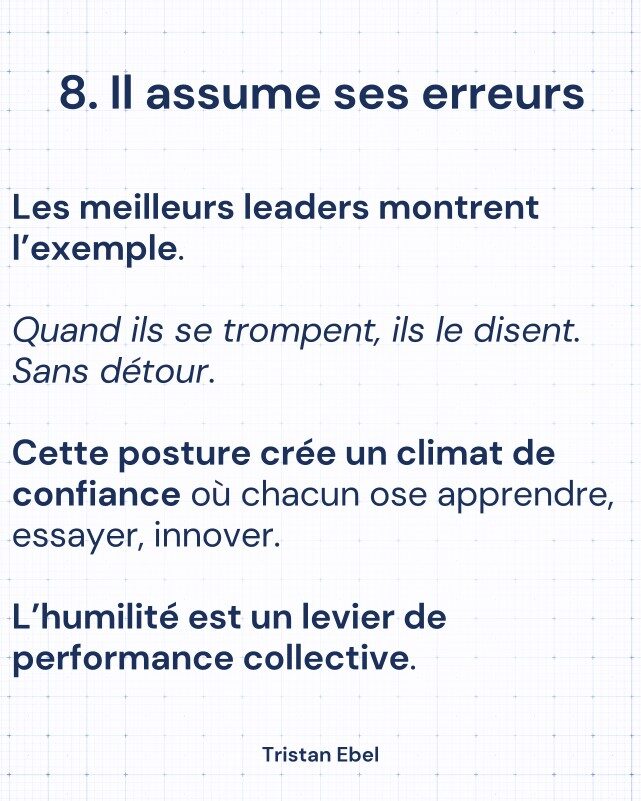 Image du post LinkedIn: Le leadership ne se joue pas dans les grandes déclarations
