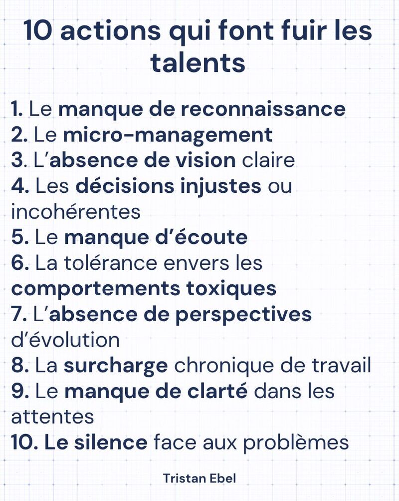 Image du post LinkedIn: Les meilleurs talents ne partent presque jamais soudainement