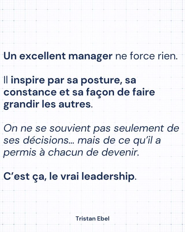 Image du post LinkedIn: On identifie rarement un grand manager au premier regard