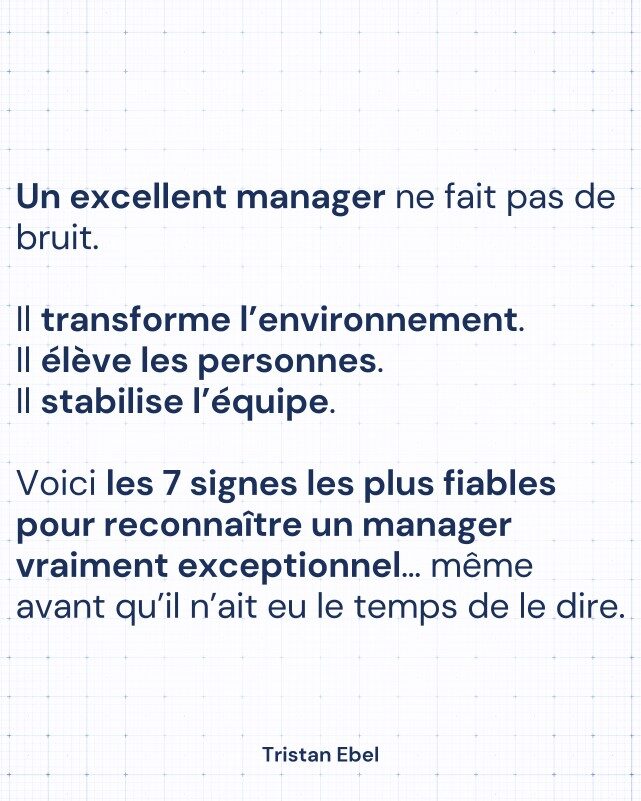 Image du post LinkedIn: On identifie rarement un grand manager au premier regard