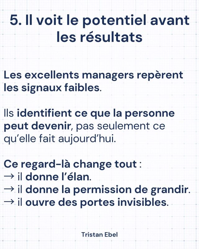 Image du post LinkedIn: On identifie rarement un grand manager au premier regard