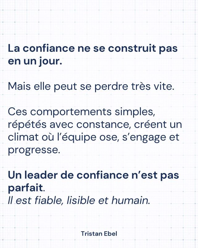 Image du post LinkedIn: Quand une équipe dit : “On peut lui faire confiance”, ce n’est jamais un compliment anodin