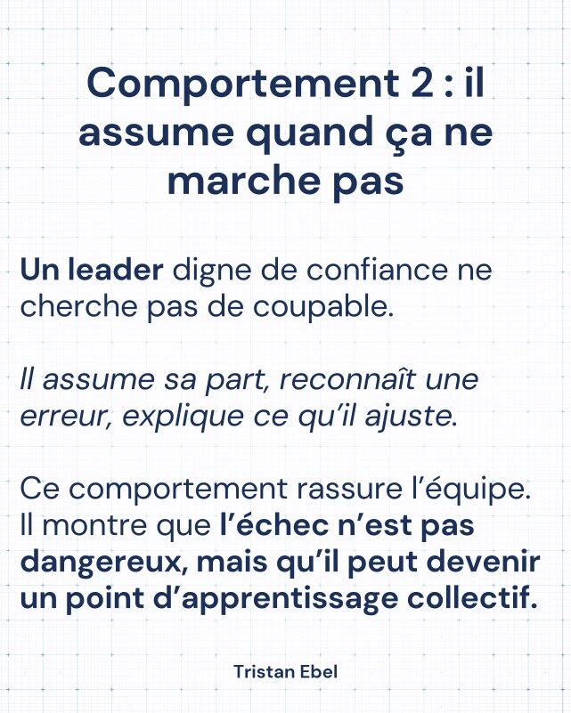 Image du post LinkedIn: Quand une équipe dit : “On peut lui faire confiance”, ce n’est jamais un compliment anodin