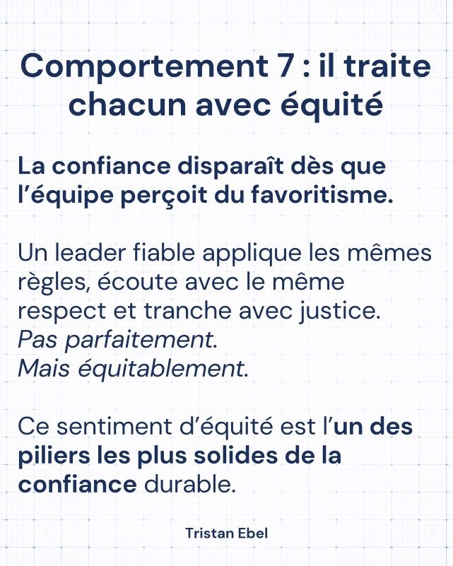Image du post LinkedIn: Quand une équipe dit : “On peut lui faire confiance”, ce n’est jamais un compliment anodin