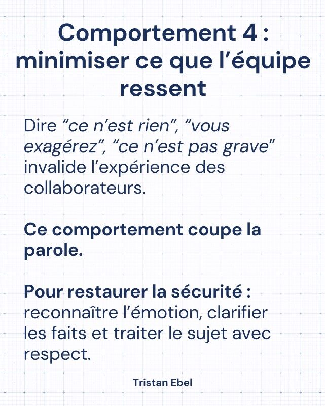 Image du post LinkedIn: Une équipe silencieuse n’est pas une équipe stable