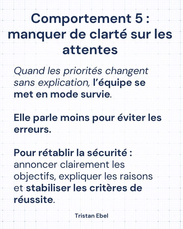 Image du post LinkedIn: Une équipe silencieuse n’est pas une équipe stable