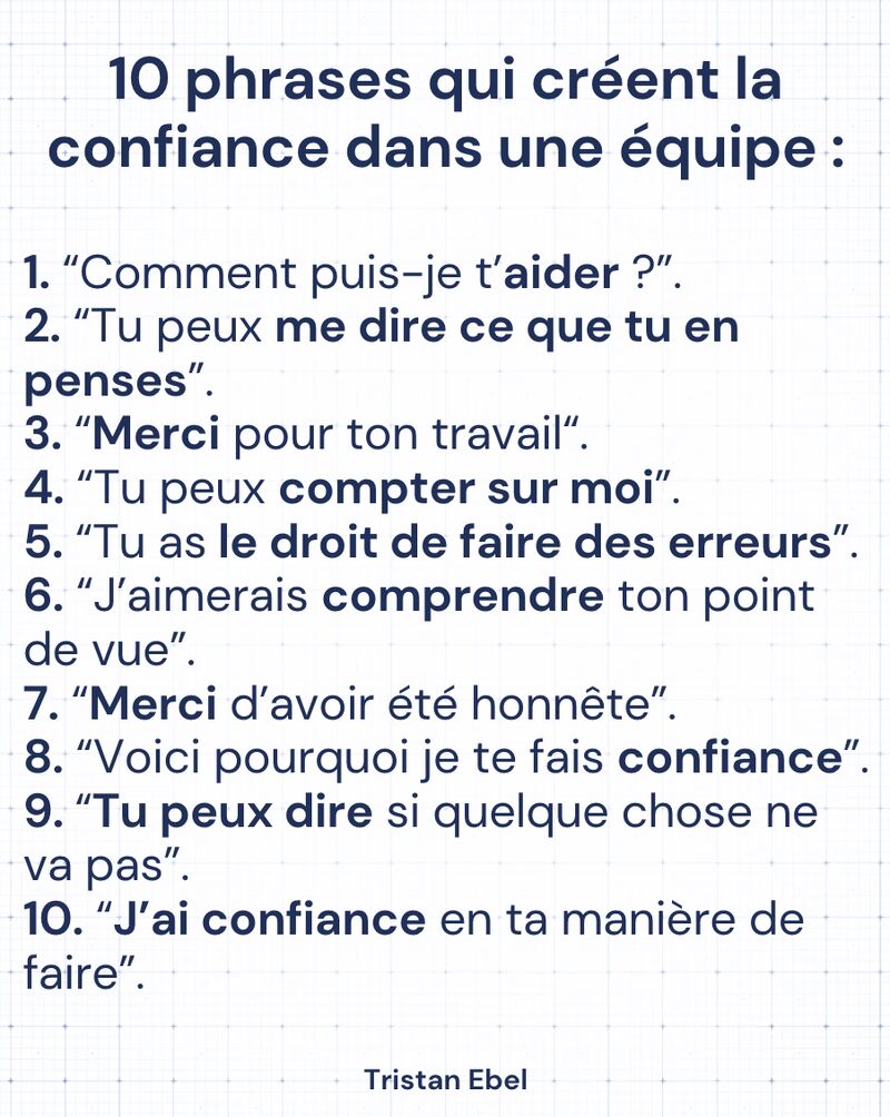Image du post LinkedIn: La confiance ne se construit pas uniquement avec de grandes décisions