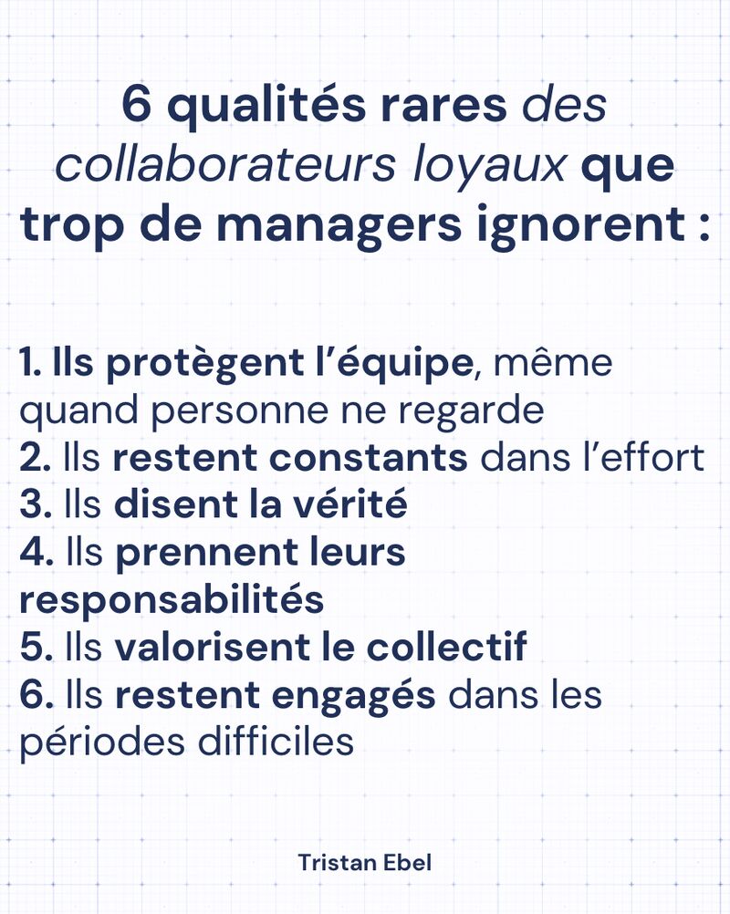 Image du post LinkedIn: La loyauté ne fait pas toujours de bruit