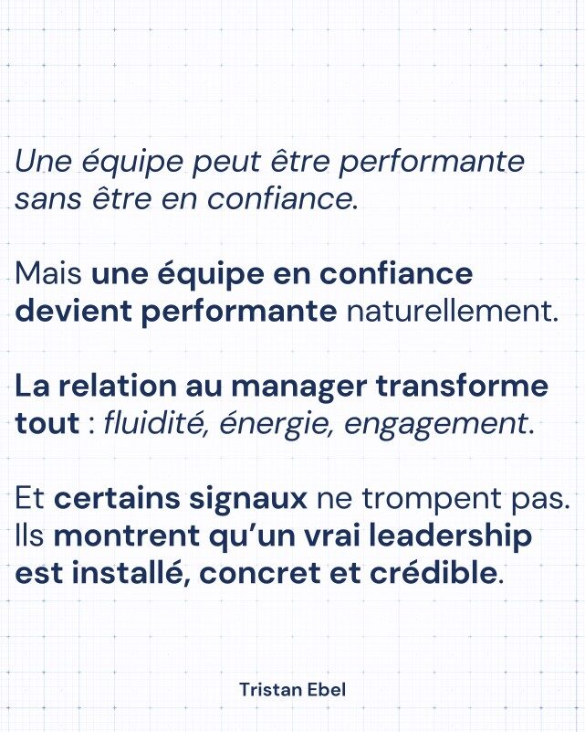 Image du post LinkedIn: On reconnaît un bon manager… à la façon dont son équipe se comporte quand il n’est pas là