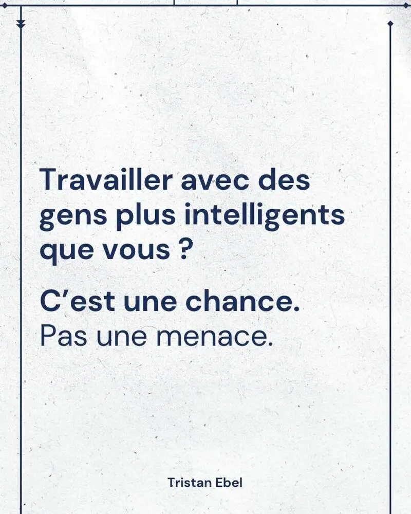Image du post LinkedIn: Travailler avec des personnes plus fortes que vous n’est pas une menace