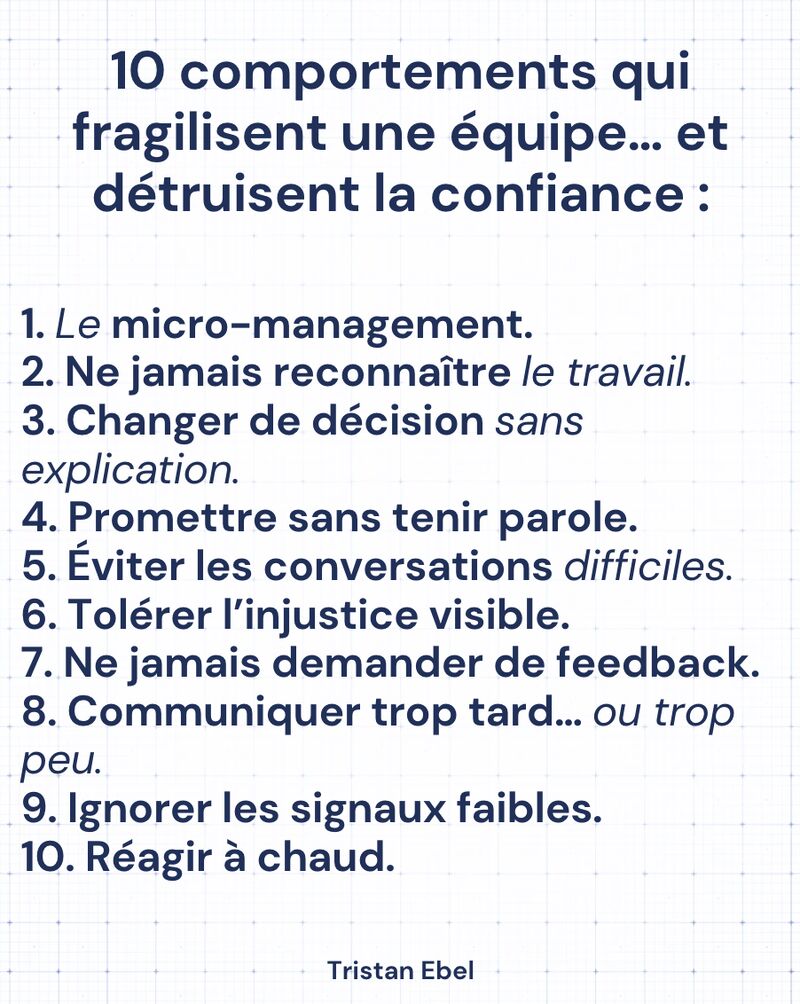 Image du post LinkedIn: La confiance ne disparaît presque jamais brutalement
