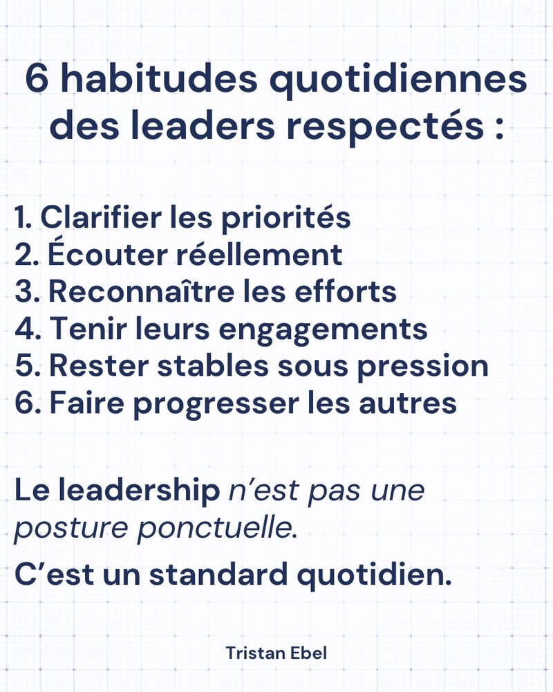 Image du post LinkedIn: Le respect ne se construit pas dans les grands moments